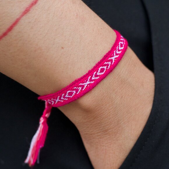 CUYA Jewelry - Cyber Pink/Hot Pink Boho Woven Bracelet Hippie Cottagecore Fairycore Handmade